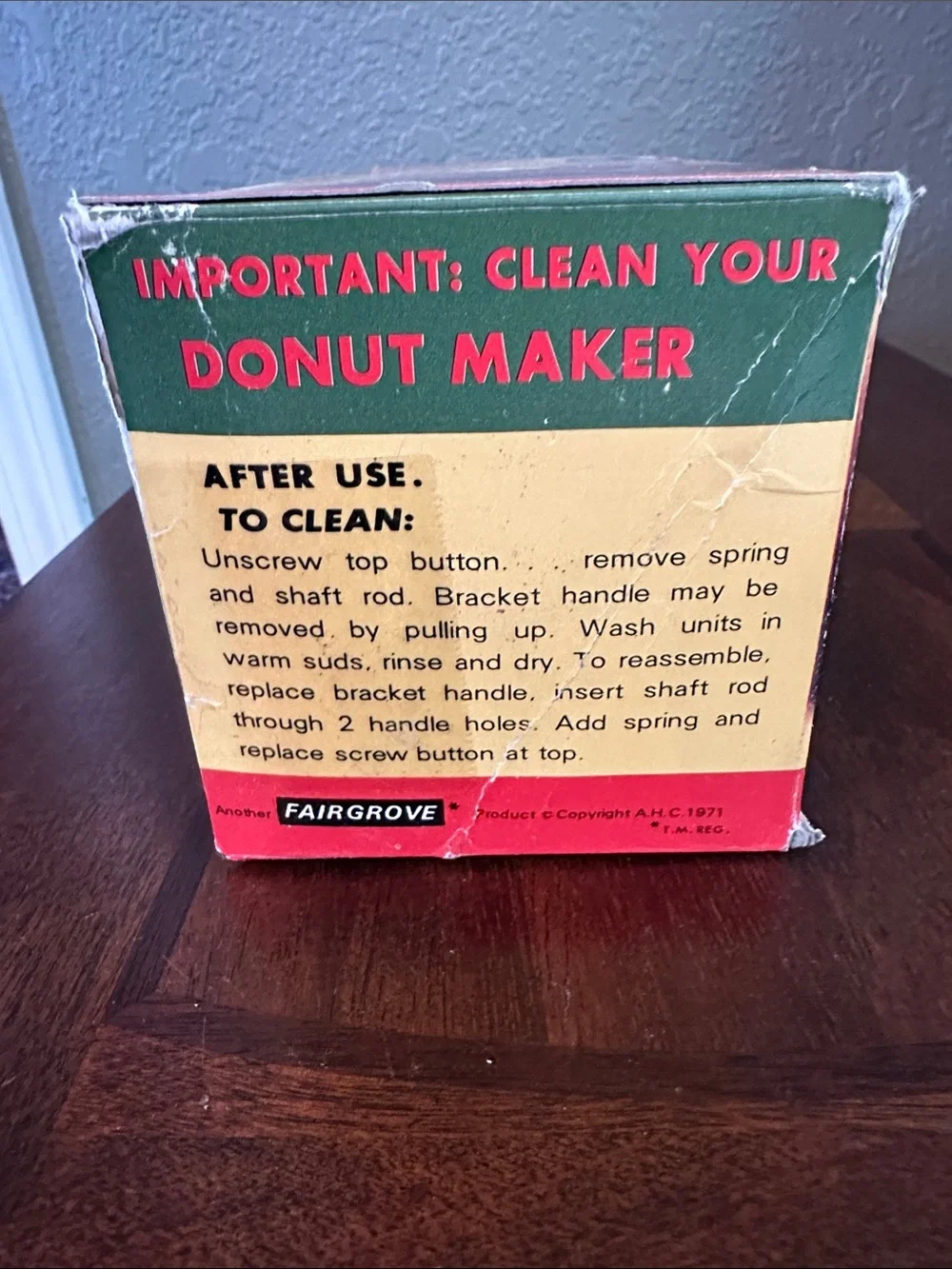 Vintage 1971 Fairgrove Automatic Donut Maker & Batter Dispenser Box/Instructions